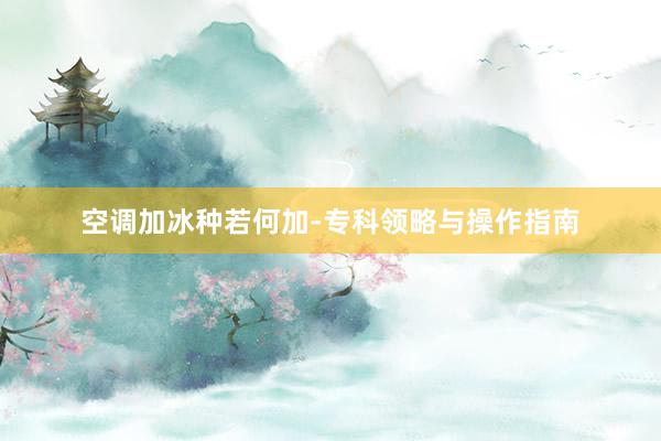 空调加冰种若何加-专科领略与操作指南