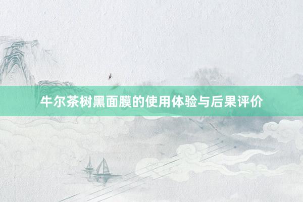 牛尔茶树黑面膜的使用体验与后果评价